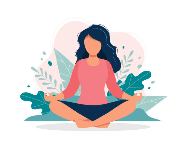 Clipart image of a woman meditating